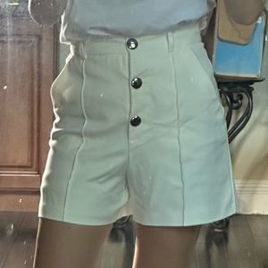 High waisted shorts with buttons classic dressy casual